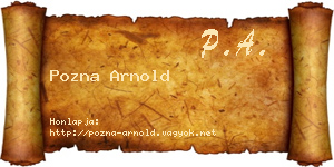 Pozna Arnold névjegykártya